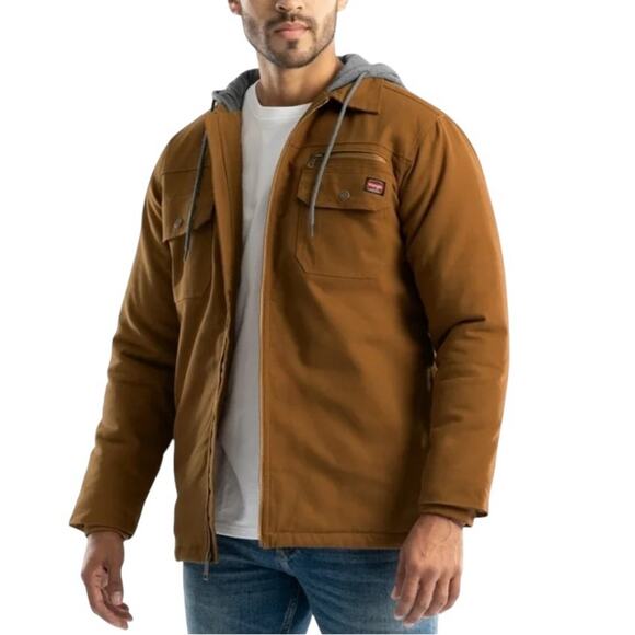 Wrangler Workwear Duck Canvas Hooded Quilted Chore Barn Coat, western Jacket, XL - Picture 1 of 15